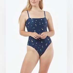 Summersalt Oasis Stars One Piece Swimsuit Size 10 Navy Blue Scatter Stars